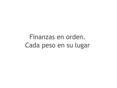 Finanzas en orden