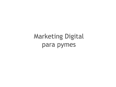 Marketing Digital para Pymes